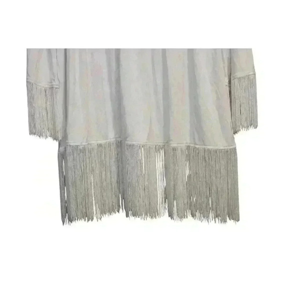 NWT Boston Proper Blouse Size XL Beaded Fringe Stretch Boho Artsy Hippie $98 - Picture 8 of 13